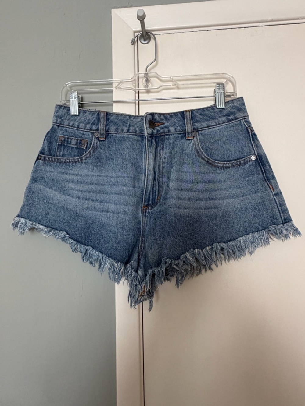 RVCA Women's Distressed Frayed Hem Denim Shorts